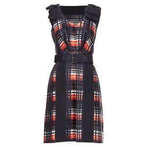 Prada 2015 Wool Silk Bow Shoulder Dress